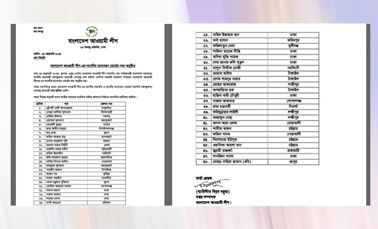 সংরক্ষিত নারী আসনে আওয়ামী লীগের মনোনয়ন পেলেন যারা