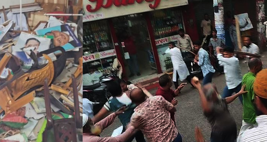 এবার বরিশালে জাতীয় পার্টির অফিসে হামলা