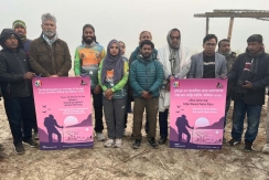 কুড়িগ্রাম থেকে ভোলা ৬০০ কিমি পদযাত্রায় মাসফিকুল হাসান টনি